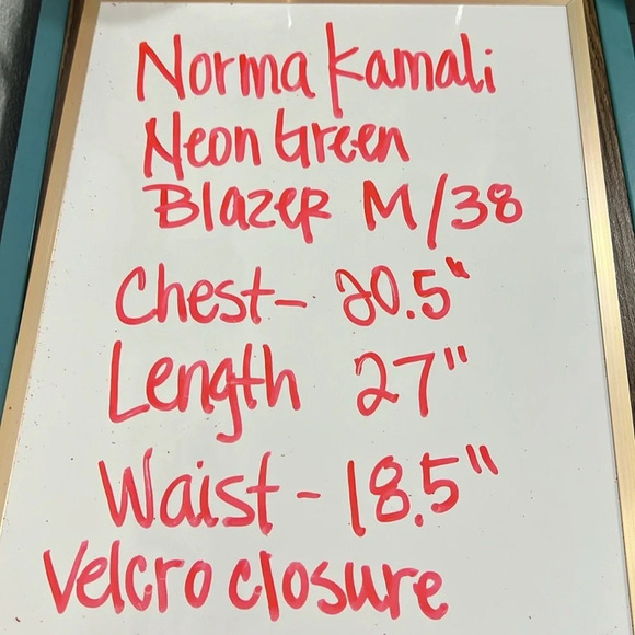 Norma Kamali Peak Lapels Single Breasted Blazer in Neon Green Size M/38 - Picture 9 of 15